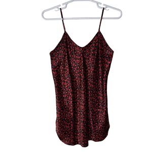 VTG Romantic Moods Slip Dress Nightgown Women Medium Valentine's Black Red Heart